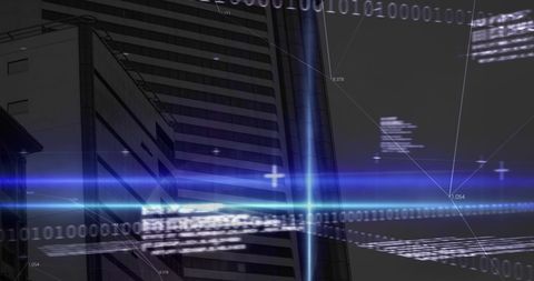 Digital Data Streams Flowing Over Urban Towers - Download Free Stock Images Pikwizard.com