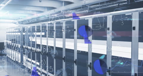 Digital Processing Animation in Server Room Environment