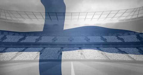 Finland National Flag Overlaid on Modern Sports Stadium - Download Free Stock Images Pikwizard.com