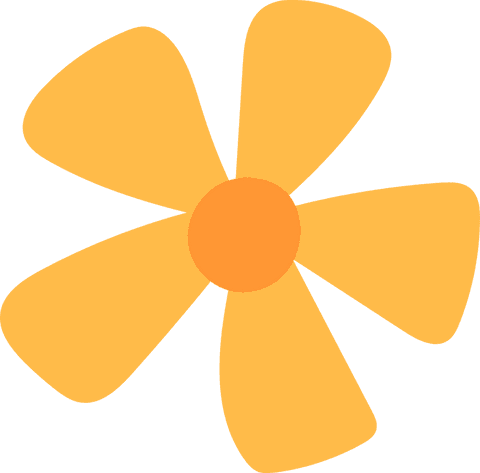 Orange Stylized Flower with Six Petals on Transparent Background - Download Free Stock Videos Pikwizard.com