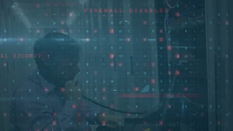 Cyber Attack Theme Over IT Technician in Data Center