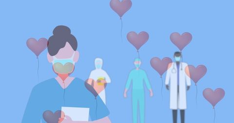 Healthcare Heroes with Heart Balloons during Pandemic - Download Free Stock Images Pikwizard.com