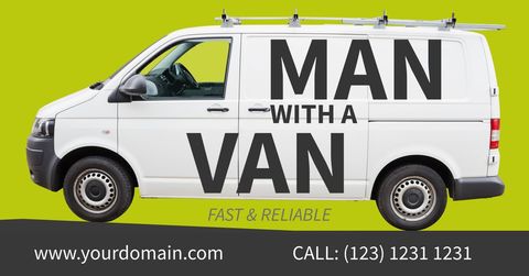 reliable moving service white van traceable design - Download Free Stock Templates Pikwizard.com