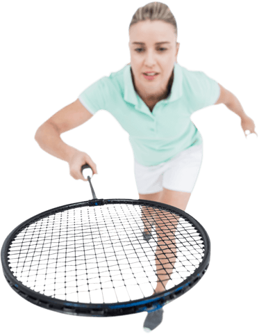 energetic woman holding badminton racket in action - Download Free Stock Videos Pikwizard.com