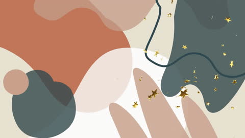 Abstract Animation with Falling Stars and Colorful Shapes