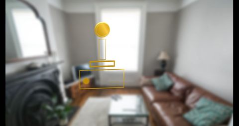 Game Controller Icon Over Modern Living Room