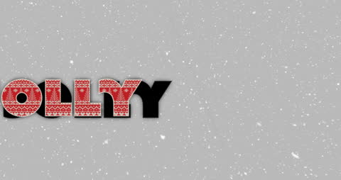 Festive Jolly Text with Snowy Background in Holiday Animation