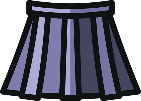Purple skirt illustration on transparent background