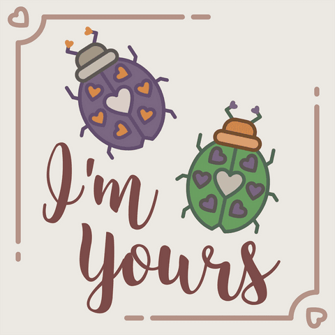 love bugs card design with 'i'm yours' text on transparent background - Download Free Stock Videos Pikwizard.com