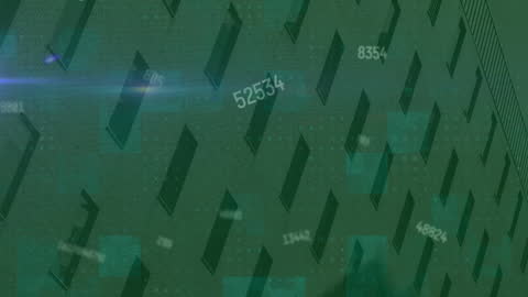 Tech-Inspired Abstract Office with Floating Numbers