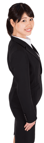 Businesswoman Smiling in Formal Attire with Transparent Background