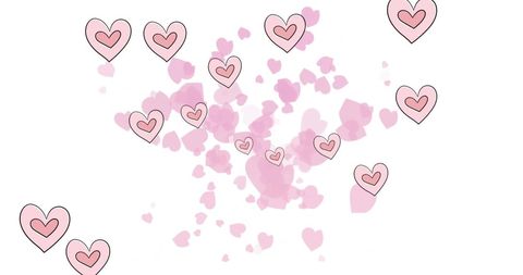 Floating Pink Hearts on White Background Moder - Download Free Stock Images Pikwizard.com