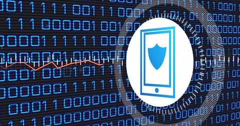 Digital Security Concept with Shield Icon and Binary Code - Download Free Stock Images Pikwizard.com