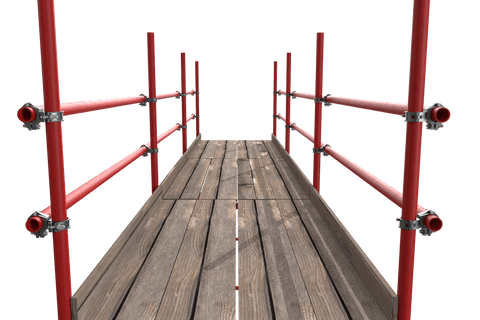 transparent 3d wooden walkway railings with red metal - Download Free Stock Videos Pikwizard.com
