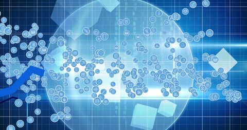 Digital Network Icons Overlay on Technology Background - Download Free Stock Images Pikwizard.com