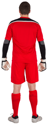 Transparent Background Rear View of Soccer Goalkeeper in Red - Download Free Stock Videos Pikwizard.com
