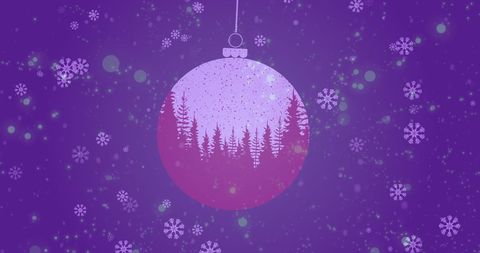 Christmas Ornament Animation with Snow and Fir Trees