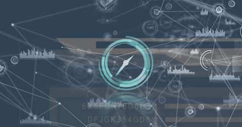 Digital Network Technology with Clock Icon and Data Connections - Download Free Stock Images Pikwizard.com