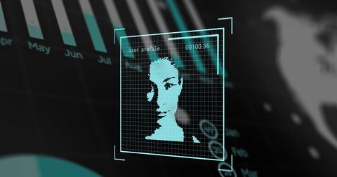 Digital Portraits Over Data Interfaces Concept - Download Free Stock Images Pikwizard.com