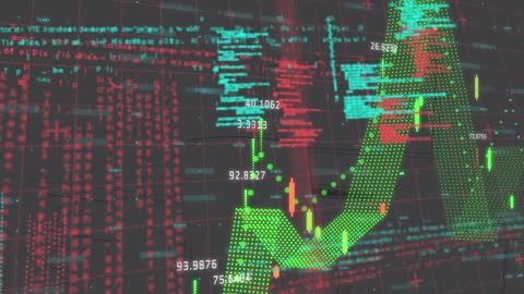 Abstract Finance Background with Stock Market Data Visualization