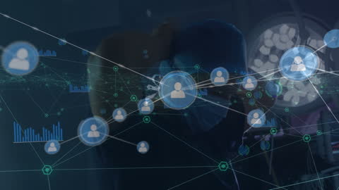 Surgeon Preparing Amidst Global Health Network Concept