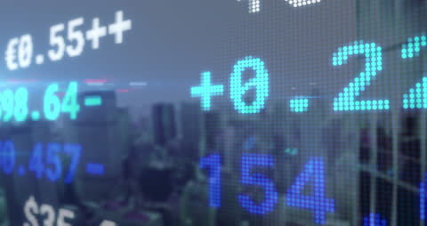 Digital Display of Stock Market Prices and Numbers