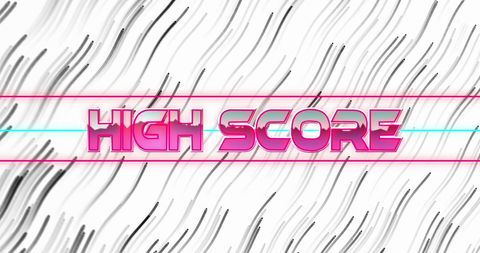 Retro high score banner with wavy line pattern