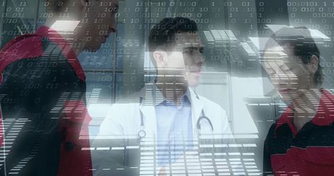 Doctor Explaining Digital Interfaces to Paramedics