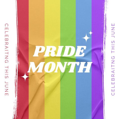 pride month celebration banner with rainbow background - Download Free Stock Templates Pikwizard.com