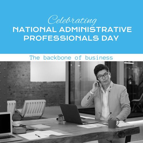 Celebrating Administrative Professionals Day with Focused Businessman - Download Free Stock Templates Pikwizard.com