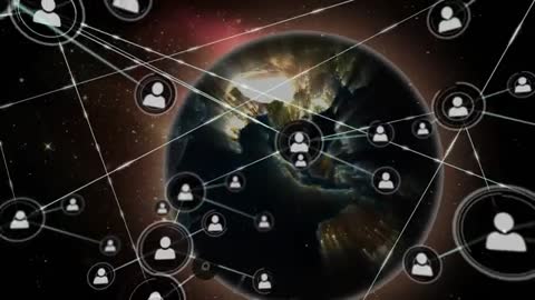 Global Connectivity Network with Digital Technology Symbols