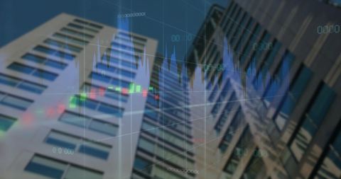 Digital Chart Data Overlay On City Building Facade - Download Free Stock Images Pikwizard.com