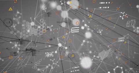 Abstract Digital Data Processing Background with Geometric Patterns