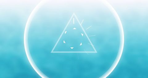 Abstract geometric triangle on blue gradient background