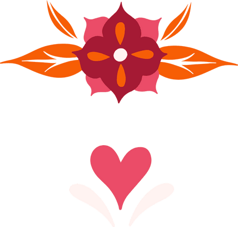 Transparent Floral Heart Motif with Orange Accents and Pink Flower - Download Free Stock Videos Pikwizard.com