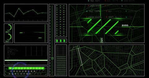 Futuristic Digital Interface with Data Graphs and Networks - Download Free Stock Images Pikwizard.com