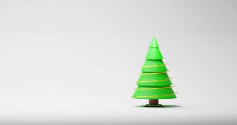 Minimalist Green Christmas Tree Design on White Background