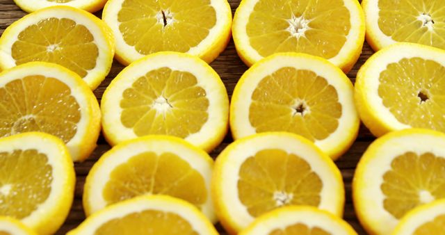 Close-Up of Freshly Sliced Lemons in Symmetrical Arrangement - Download Free Stock Images Pikwizard.com