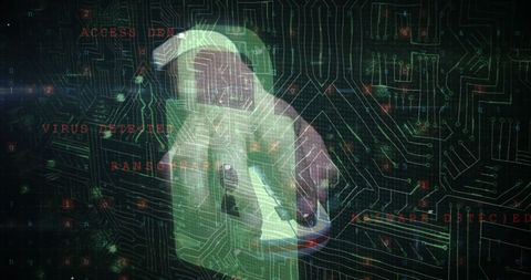 Digital security concept with padlock and mouse interaction