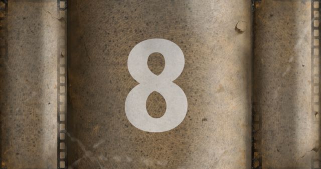 Vintage Film Countdown with Number Eight Prominent - Download Free Stock Images Pikwizard.com