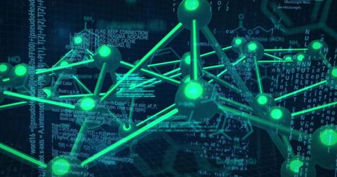 futuristic data analysis with molecular structures - Download Free Stock Images Pikwizard.com