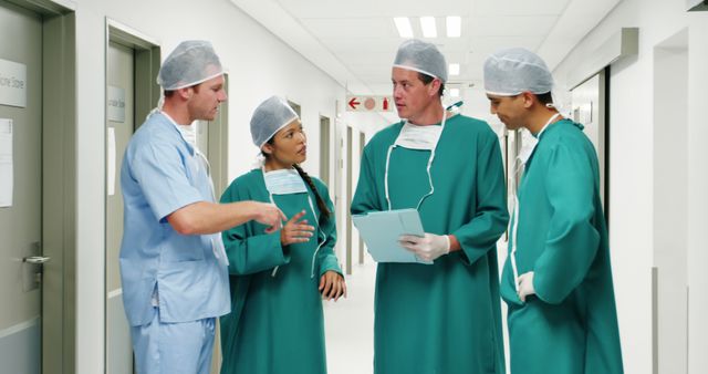 Doctors Discussing Medical Case in Hospital Corridor - Download Free Stock Images Pikwizard.com