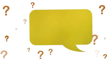 Yellow Speech Bubble Surrounded by Question Marks - Download Free Stock Images Pikwizard.com