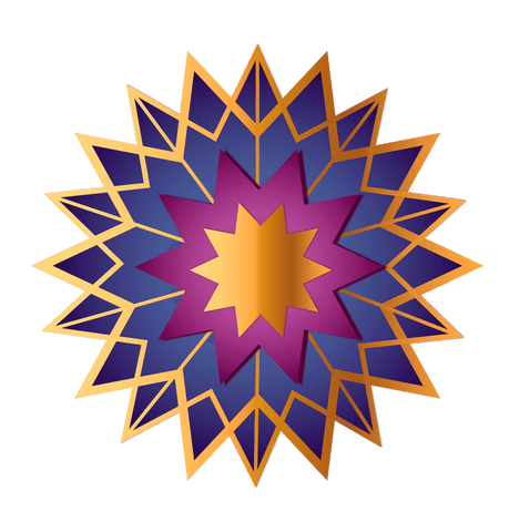 transparent geometric rosette with gold layered design - Download Free Stock Videos Pikwizard.com