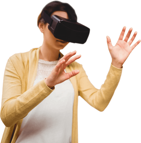 Transparent Background Asian Businesswoman Using VR Headset - Download Free Stock Videos Pikwizard.com