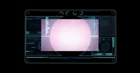 High-tech digital interface with data screen