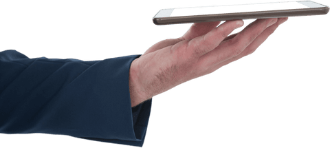 Transparent Hand Holding Tablet Isolated on White Background - Download Free Stock Videos Pikwizard.com