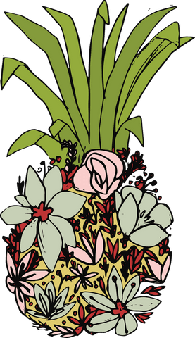 colorful pineapple shaped floral artistic design on transparent background - Download Free Stock Videos Pikwizard.com