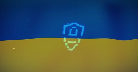 Digital Security and Ukraine Flag Illustrate National Crisis