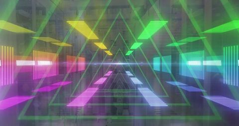 Futuristic Neon Triangles with Data Cable Blur - Download Free Stock Images Pikwizard.com